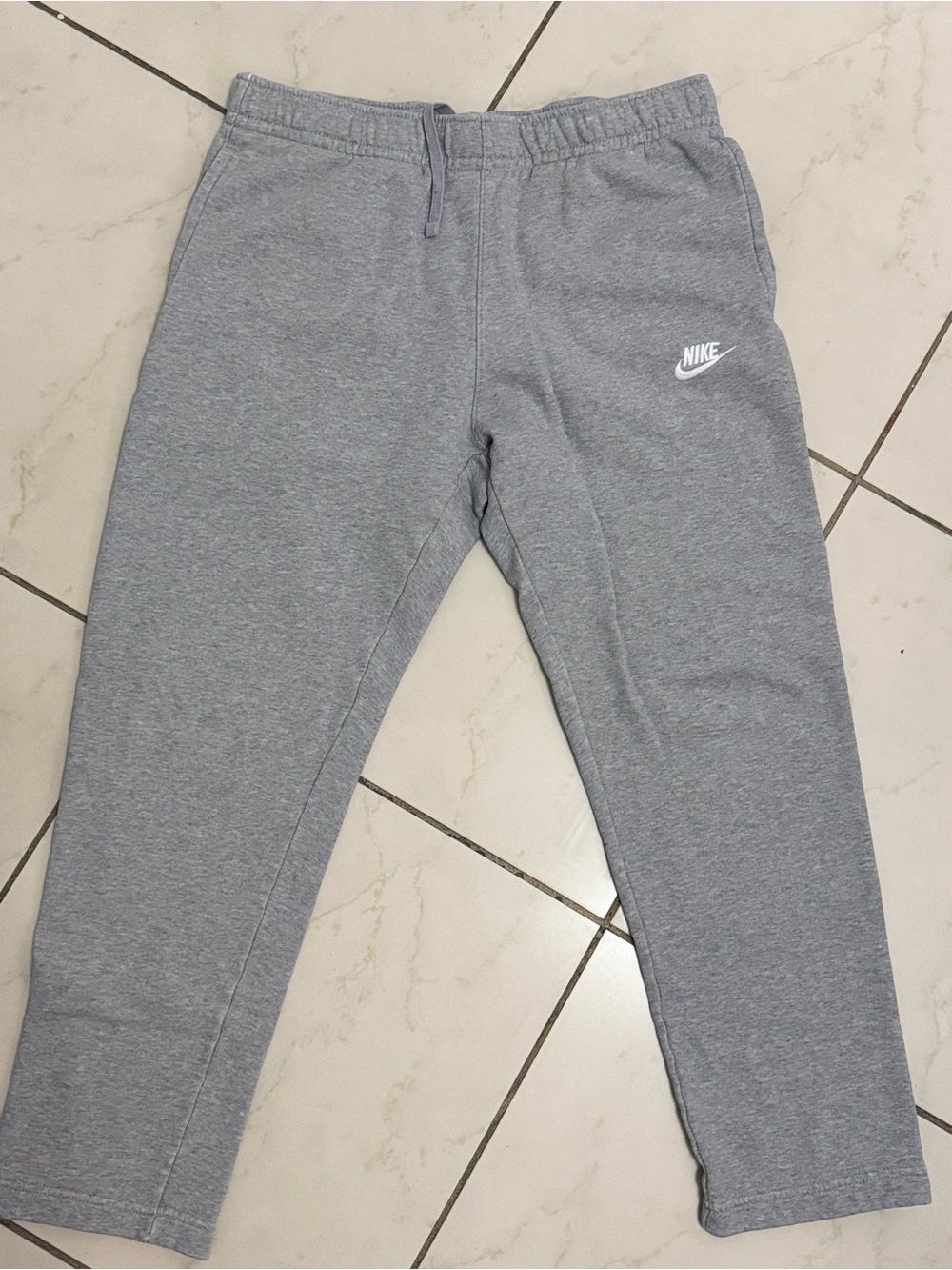 Nike Gray Kids Sweatpants with White Swoosh
